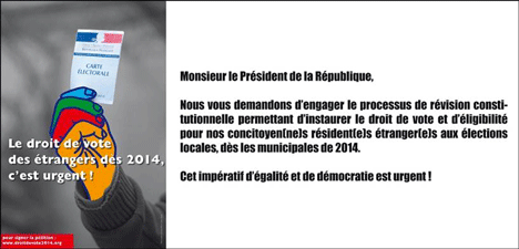 Droit de vote des étrangers 2014