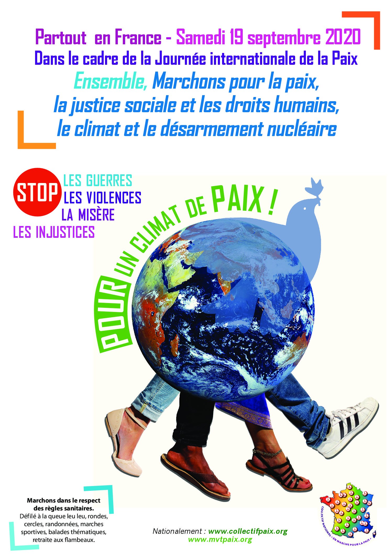 Marche pour la "Paix, la sécurité sanitaire et sociale, le climat et le désarmement nucléaire"