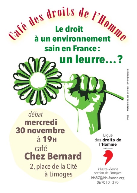 Café-Débat : le droit à un environnement sain en France: un leurre...?