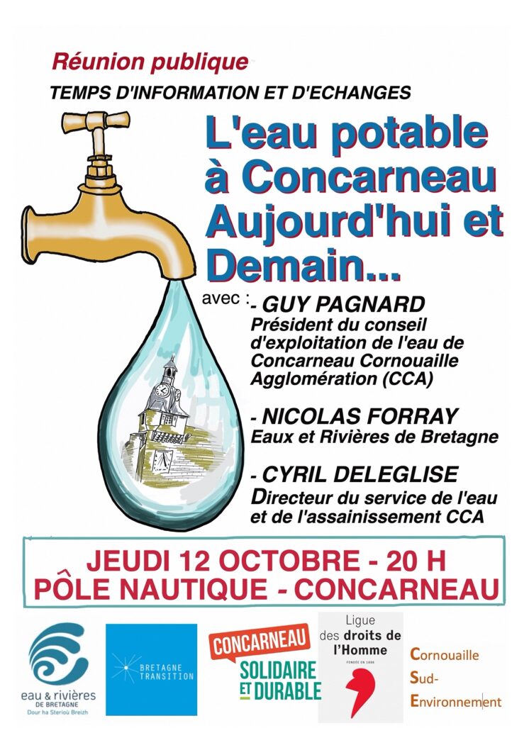 Réunion publique : l'eau potable à Concarneau, aujourd'hui et demain.