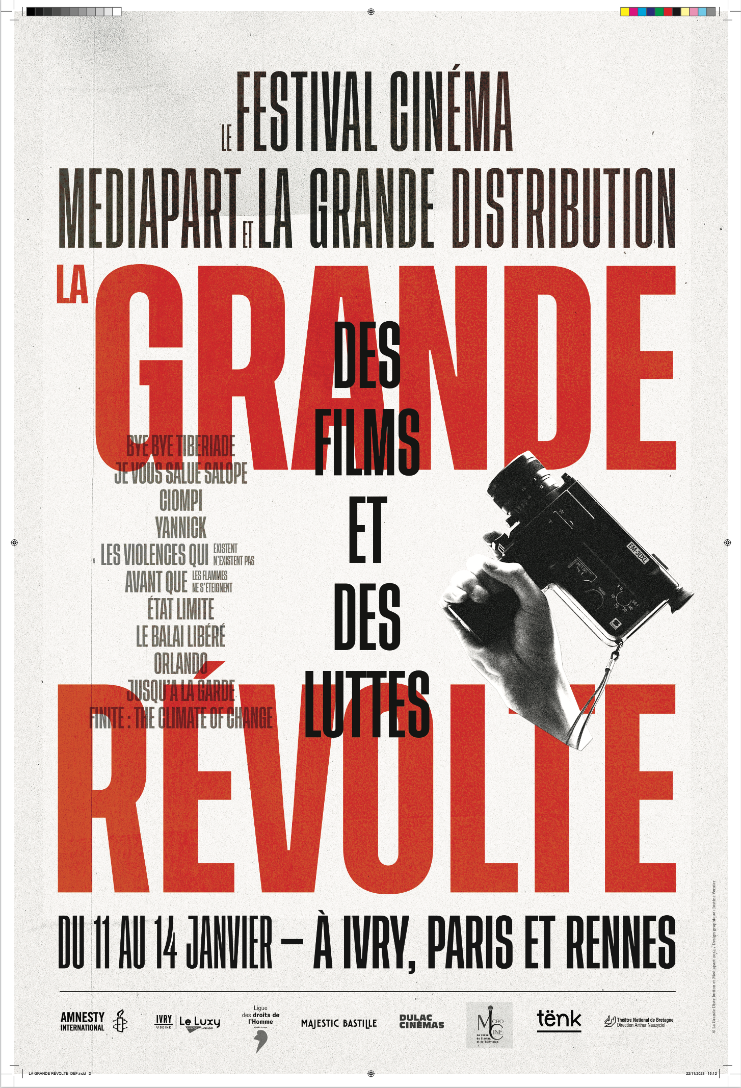 Festival de cinéma "La grande révolte", dont la LDH est partenaire