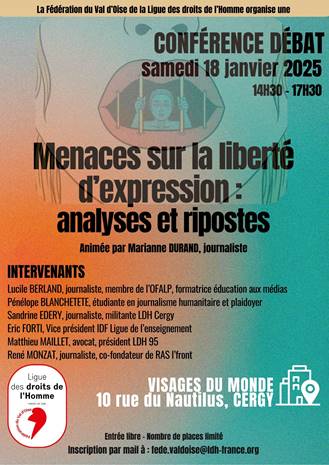 Conférence-débat : "Menaces sur la liberté d'expression, analyses et ripostes"