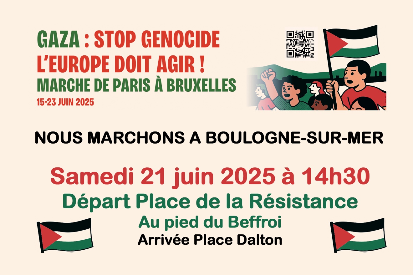 Marche pour Gaza à Boulogne-sur-Mer