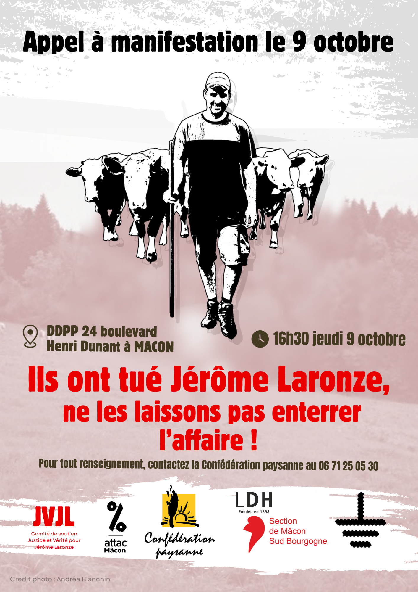 Appel à rassemblement : " Ils ont tué Jérôme Laronze, ne les laissons pas enterrer l'affaire!"