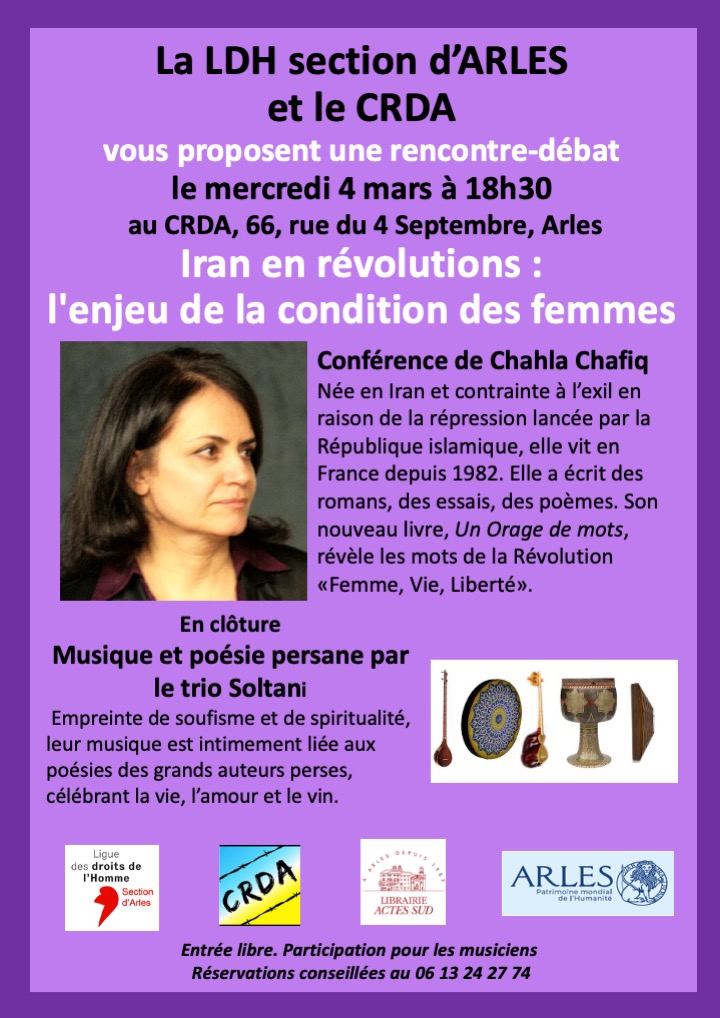 Conférence-débat : Iran en révolution, l'enjeu de la condition des femmes